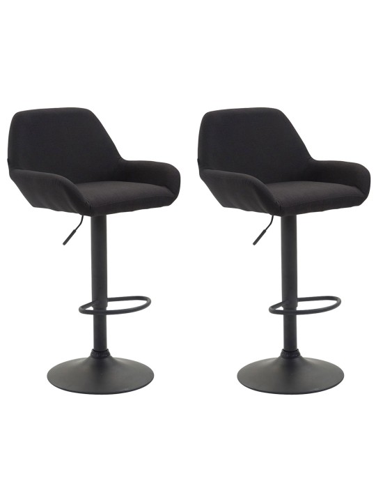 Set van 2 barkrukken Braga stof, zwart