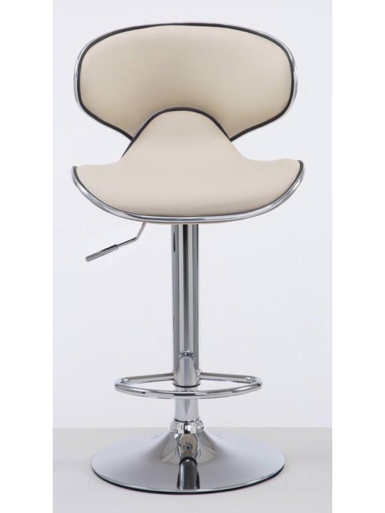 Set van 2 barkrukken Las Vegas V2 kunstleer chroom, crème