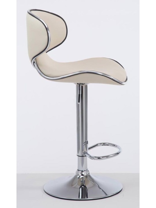 Set van 2 barkrukken Las Vegas V2 kunstleer chroom, crème
