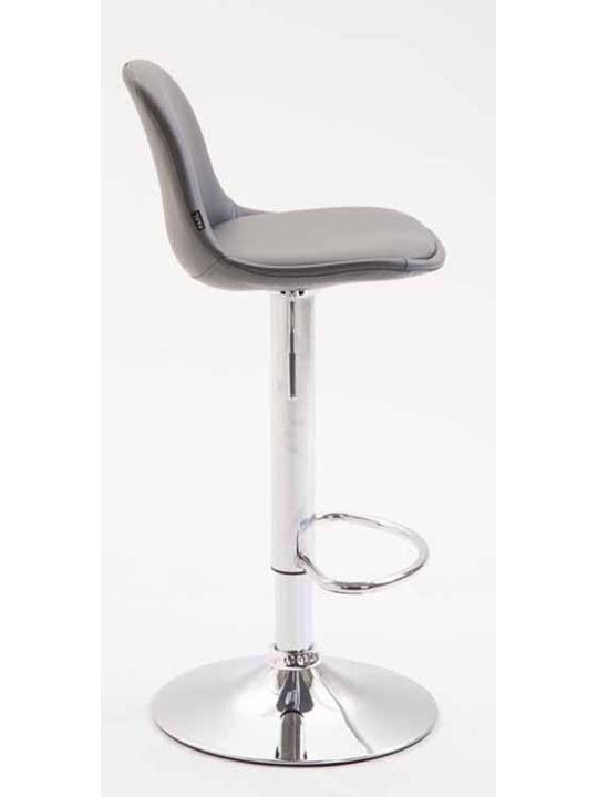 Set van 2 barkrukken Kiel volledig gestoffeerd kunstleer chroom, grijs