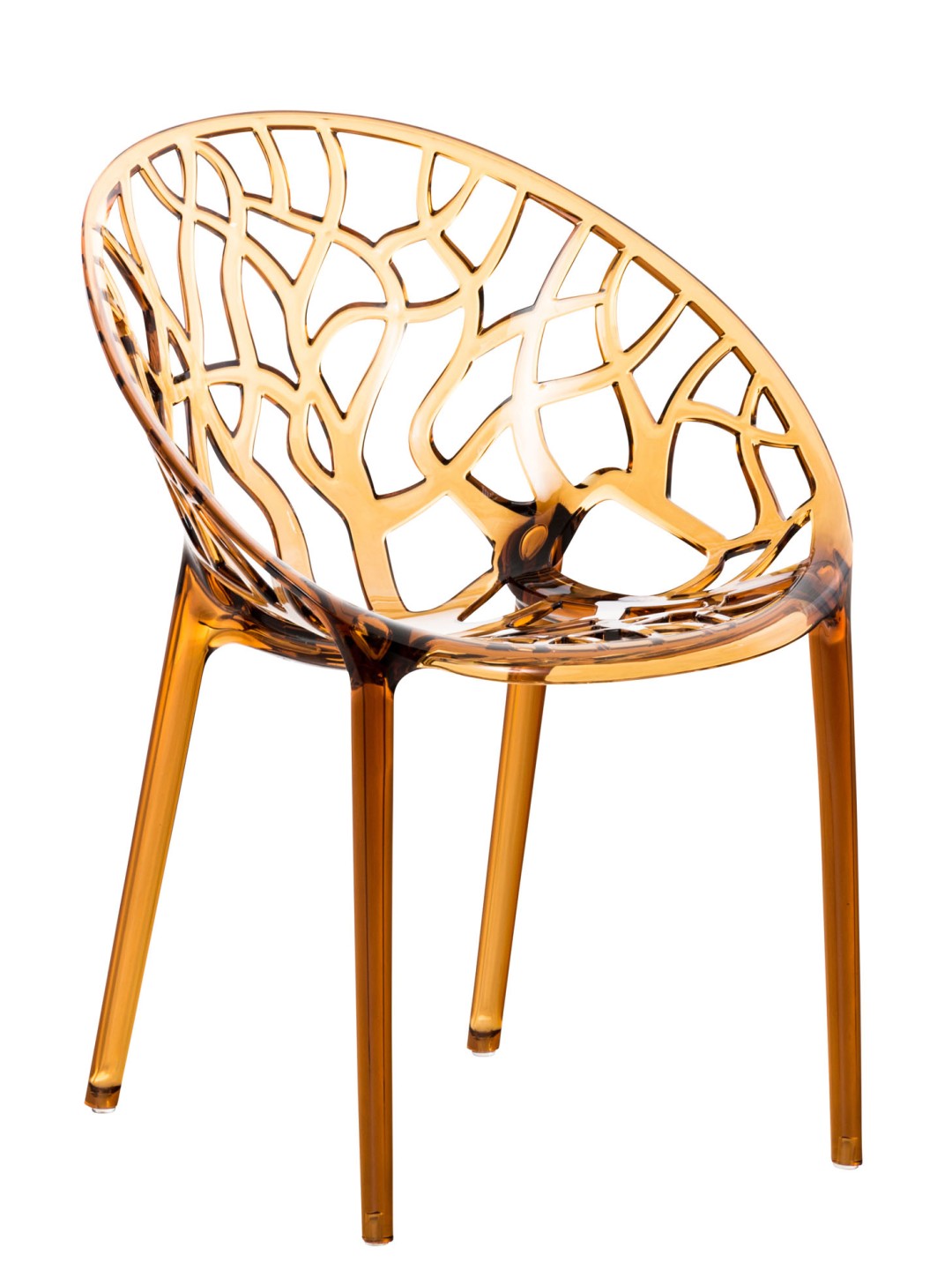 Stapelstoel CRYSTAL, barnsteen