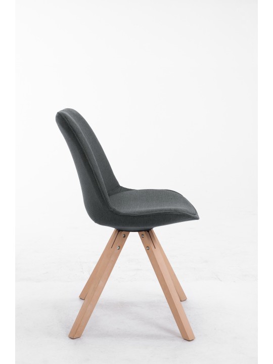 Bezoekersstoel Toulouse stof Natura Square, donkergrijs