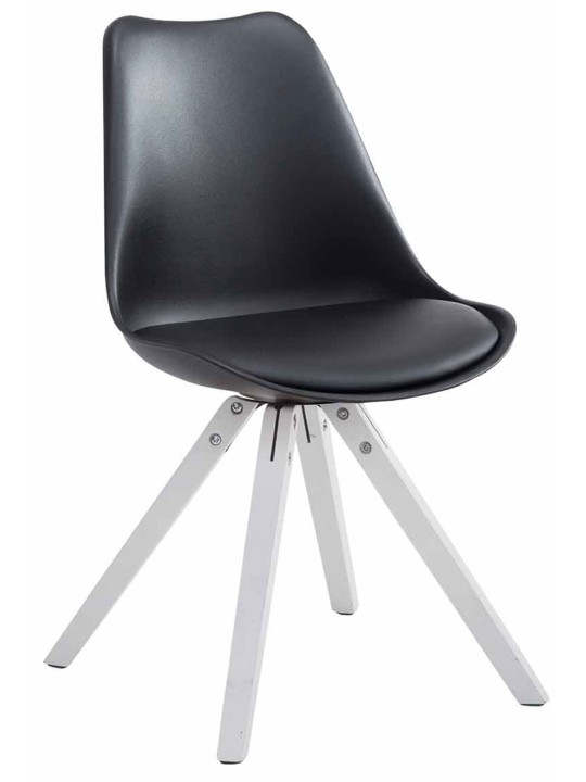 Bezoekersstoel Toulouse kunstleer Vierkant, zwart