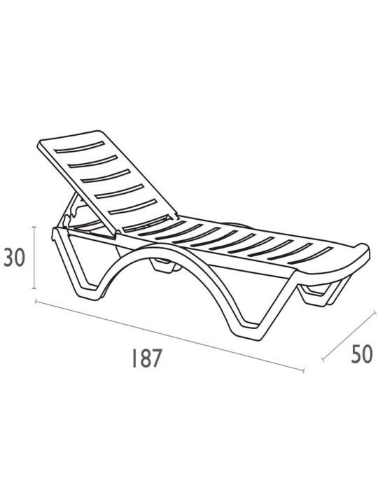 Set van 10 ligstoelen Aqua, wit Set van 10 ligstoelen Aqua, wit