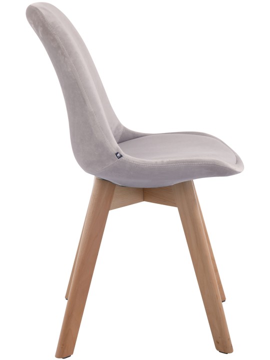 Bezoekersstoel Borneo V2 fluweel naturel, grijs