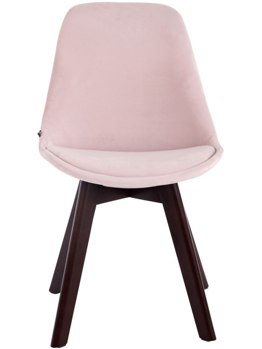 Bezoekersstoel Borneo V2 fluweel walnoot, roze