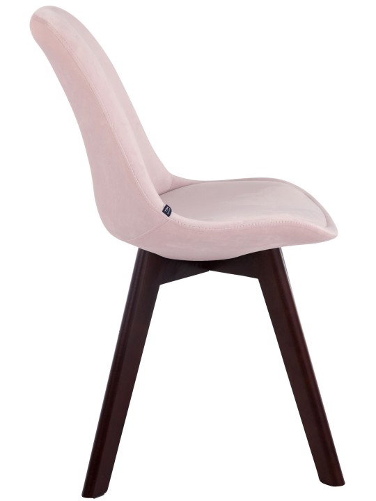 Bezoekersstoel Borneo V2 fluweel walnoot, roze