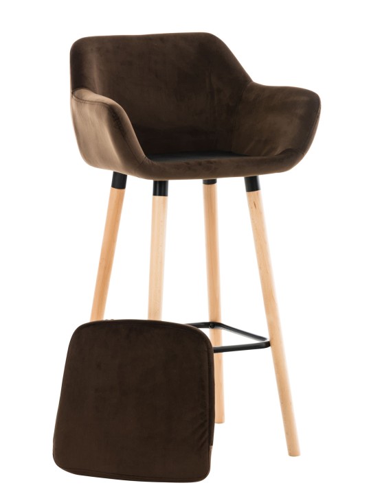 Set van 2 barkrukken Grant fluweel, bruin