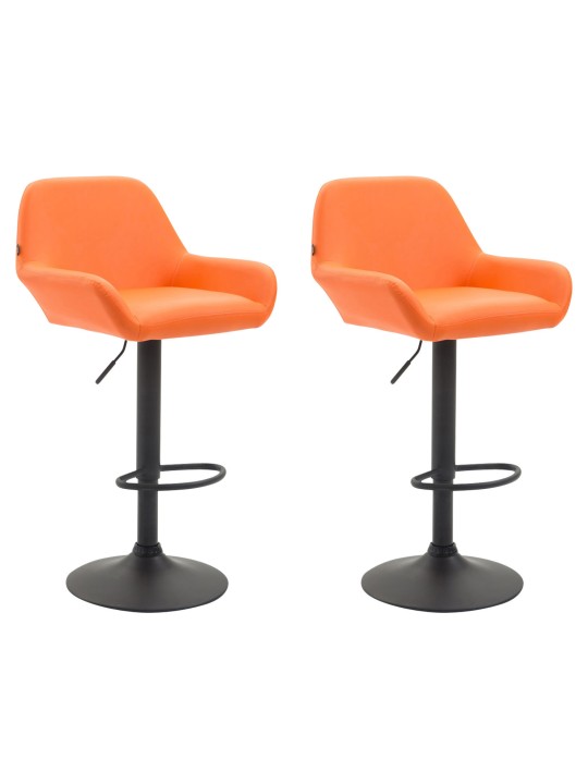 Set van 2 barkrukken Braga kunstleer, oranje