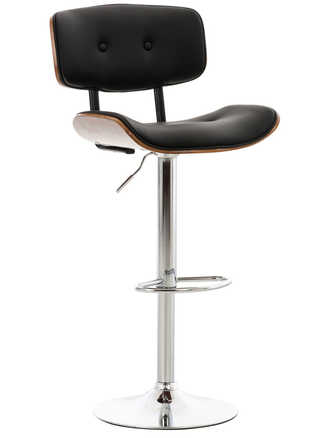 Barkruk Sarnia kunstleer, walnoot/zwart