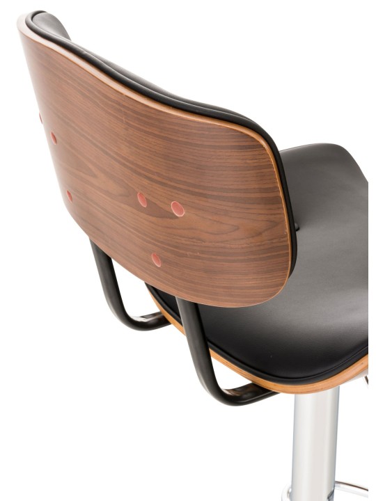 Barkruk Sarnia kunstleer, walnoot/zwart