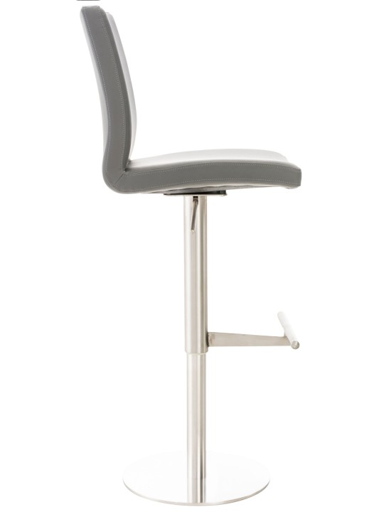 Barkruk Cadiz kunstleer RVS, grijs