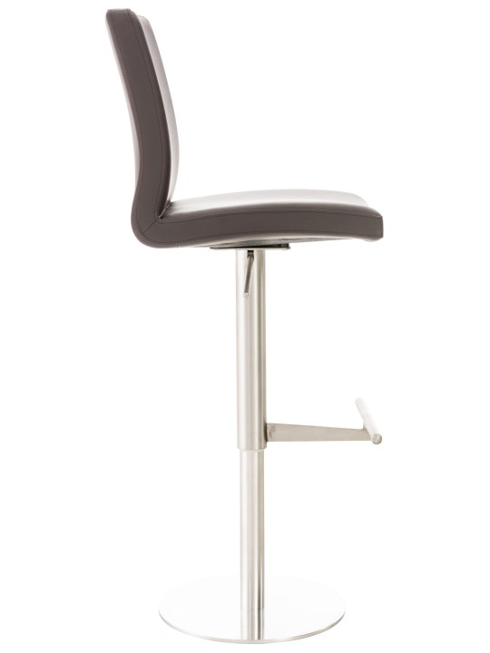 Barkruk Cadiz kunstleer RVS, bruin