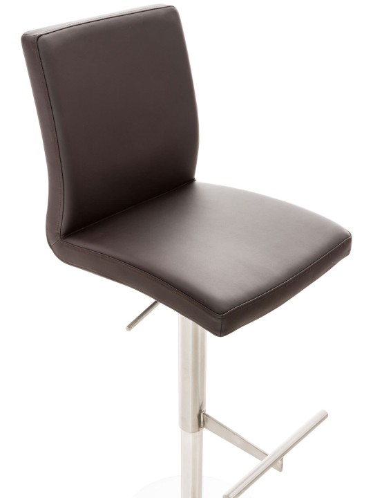 Barkruk Cadiz kunstleer RVS, bruin