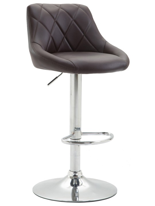 Barkruk Lazio kunstleer chroom, bruin