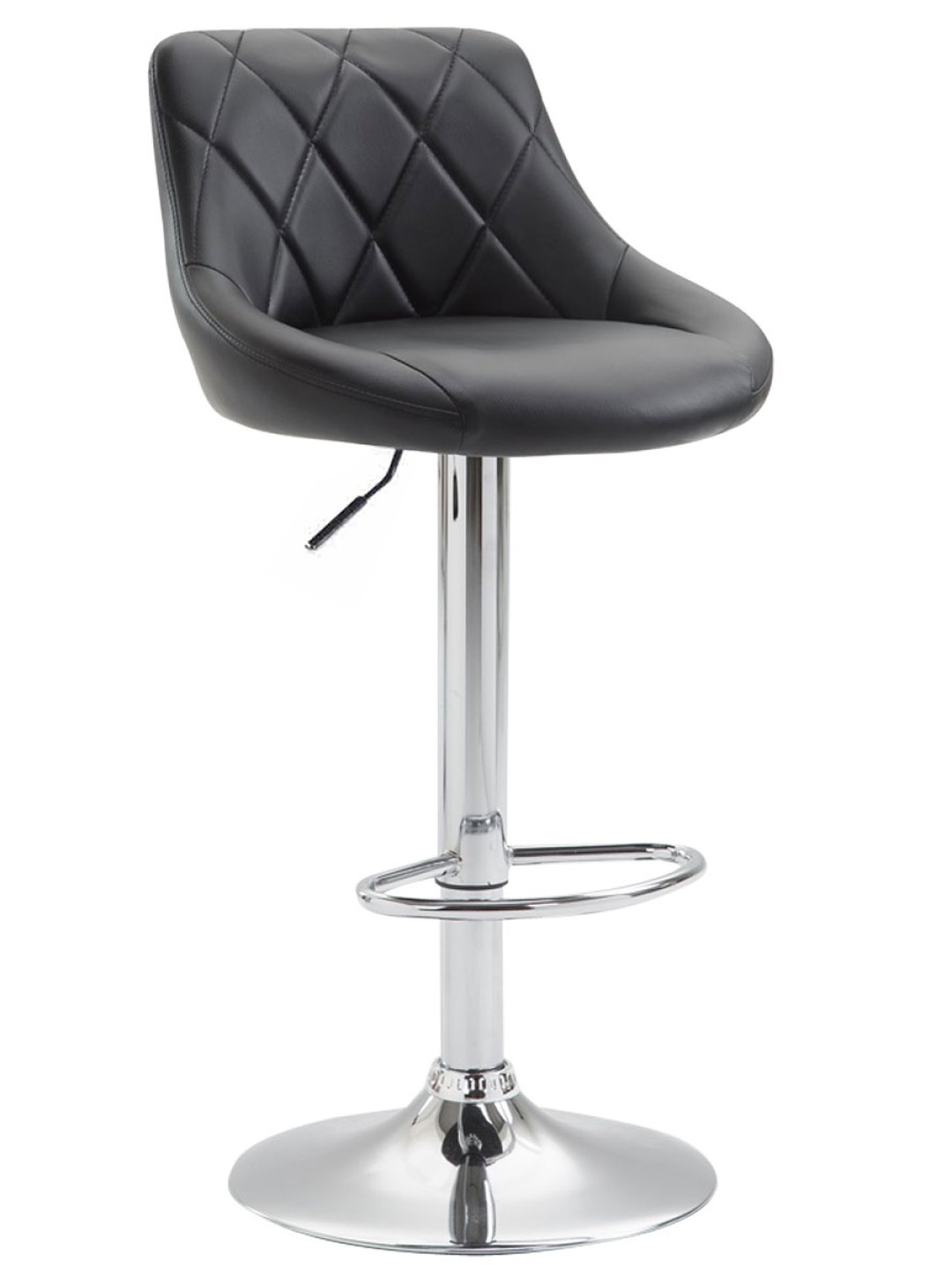 Barkruk Lazio kunstleer chroom, zwart