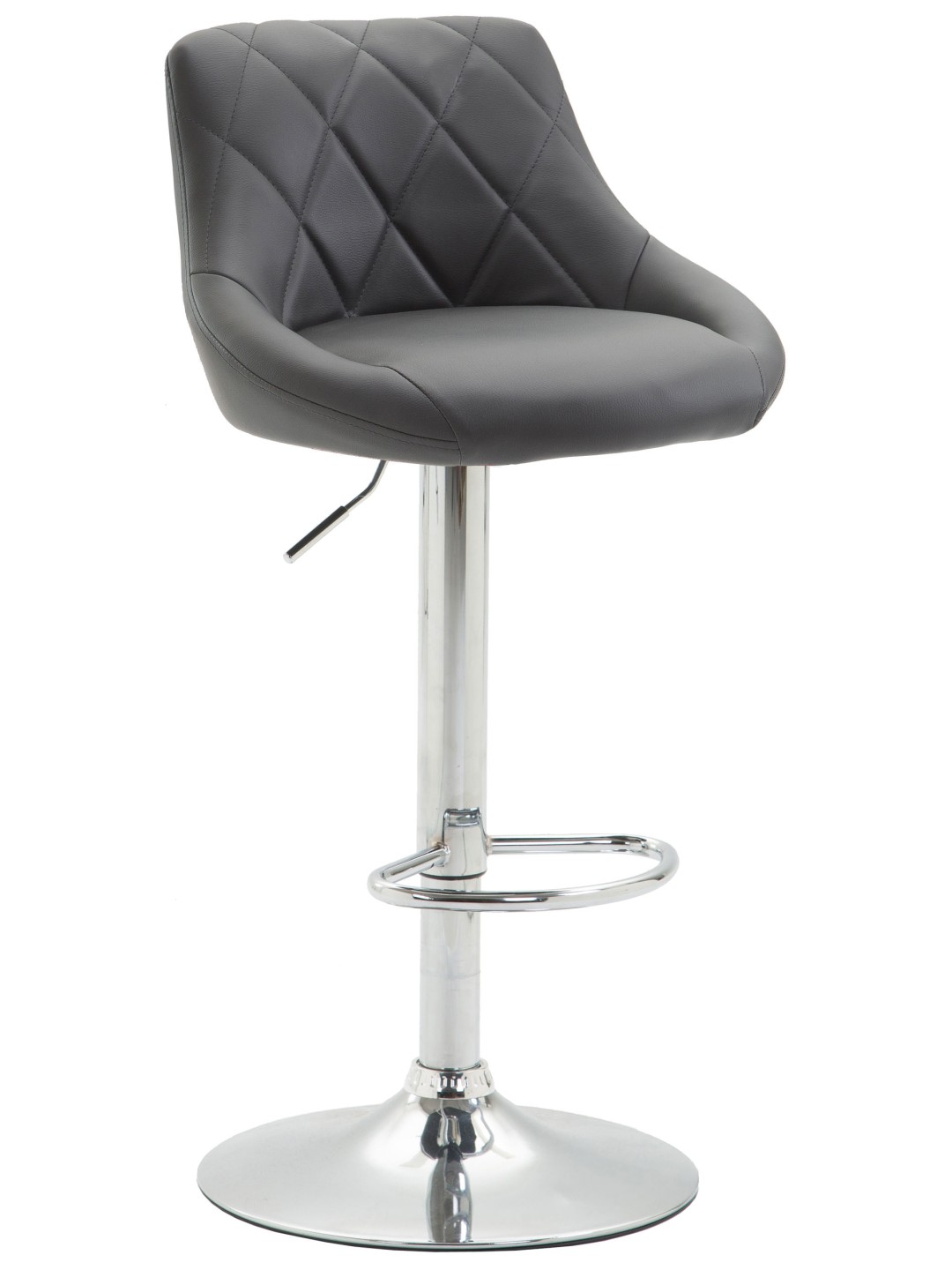 Barkruk Lazio kunstleer chroom, grijs