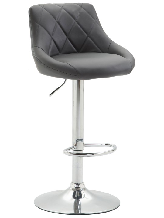 Barkruk Lazio kunstleer chroom, grijs