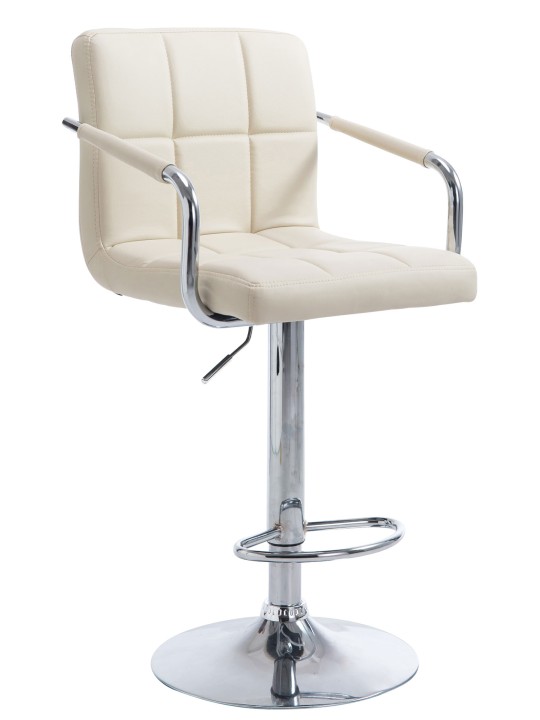 Barkruk Lucy V2 chroom, crème