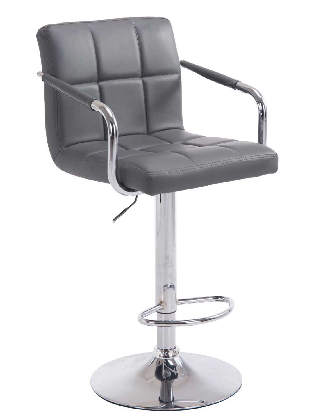 Barkruk Lucy V2 chroom, grijs