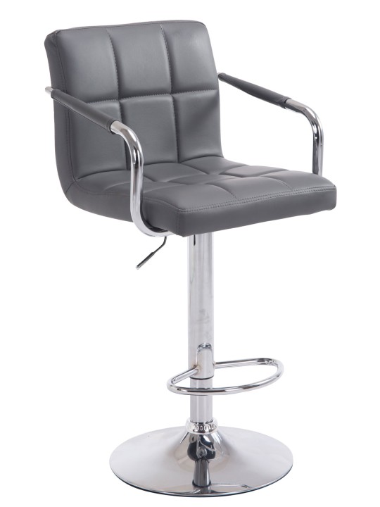 Barkruk Lucy V2 chroom, grijs