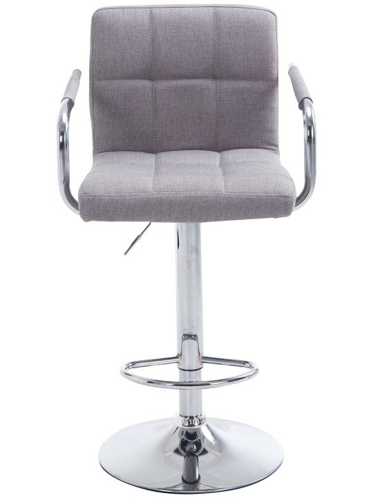 Set van 2 barkrukken Lucy V2 stof chroom, grijs