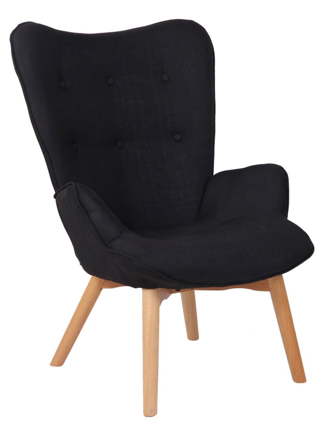 Ligstoel Durham stof, zwart