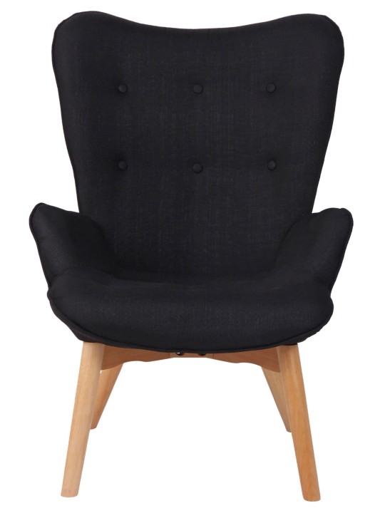 Ligstoel Durham stof, zwart