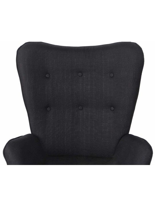 Ligstoel Durham stof, zwart