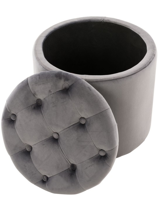 Kruk Pantin fluweel, grijs Kruk Pantin fluweel, grijs
