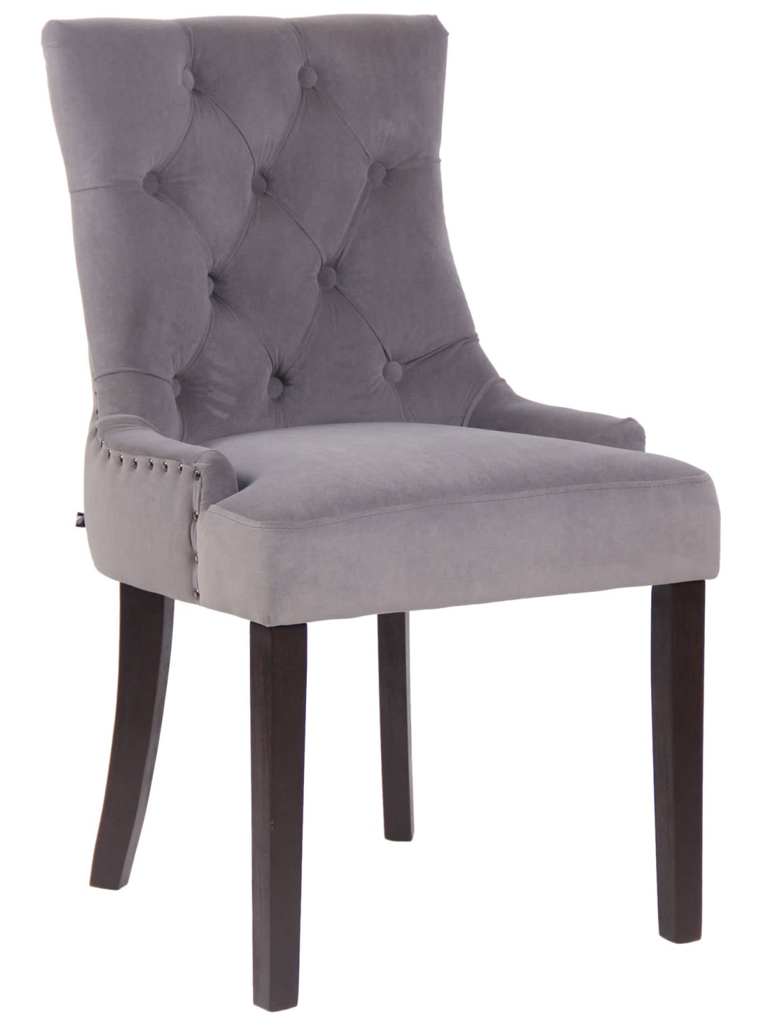 Eetkamerstoel Aberdeen fluweel antiek, grijs