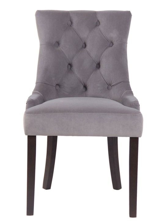 Eetkamerstoel Aberdeen fluweel antiek, grijs