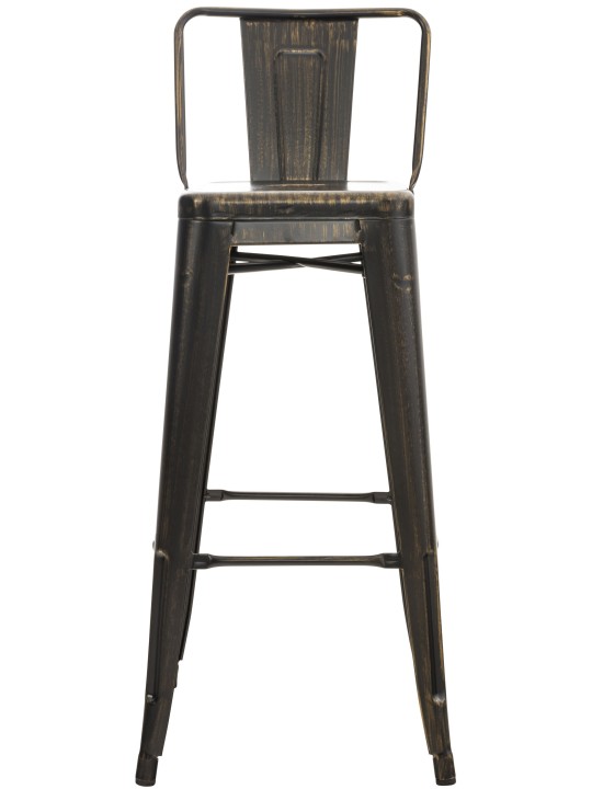 Barkruk Mason antiek, zwart-goud