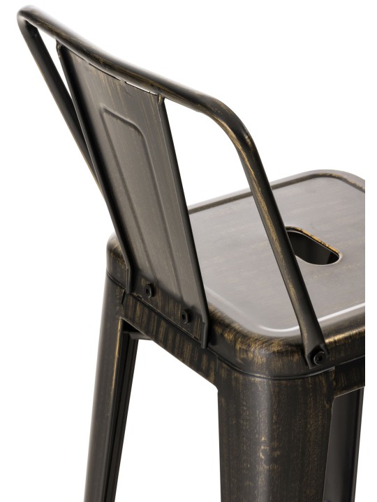 Barkruk Mason antiek, zwart-goud