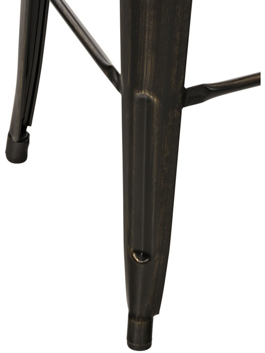 Barkruk Mason antiek, zwart-goud