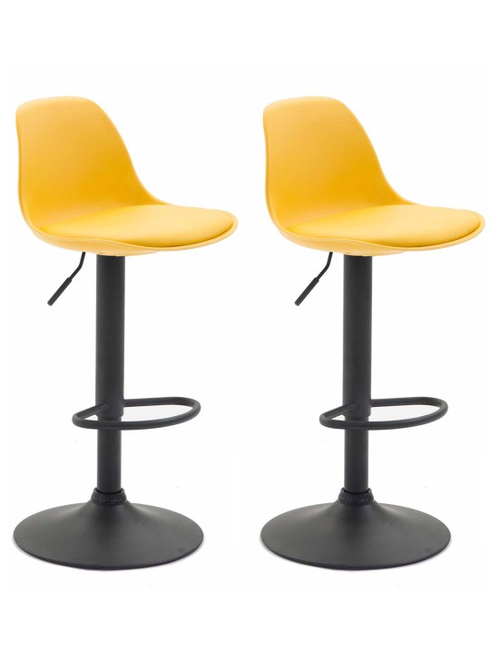 Set van 2 barkrukken Kiel kunststof, geel