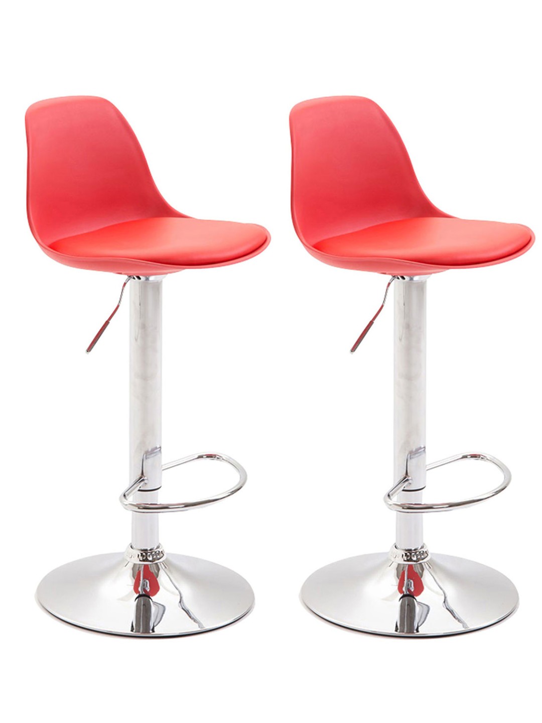 Set van 2 barkrukken Kiel kunststof chroom, rood