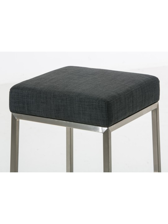 Set van 2 barkrukken Montreal 85 stof roestvrij staal, donkergrijs