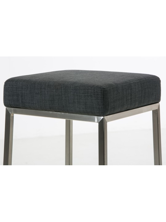 Set van 2 barkrukken Montreal 85 stof roestvrij staal, donkergrijs