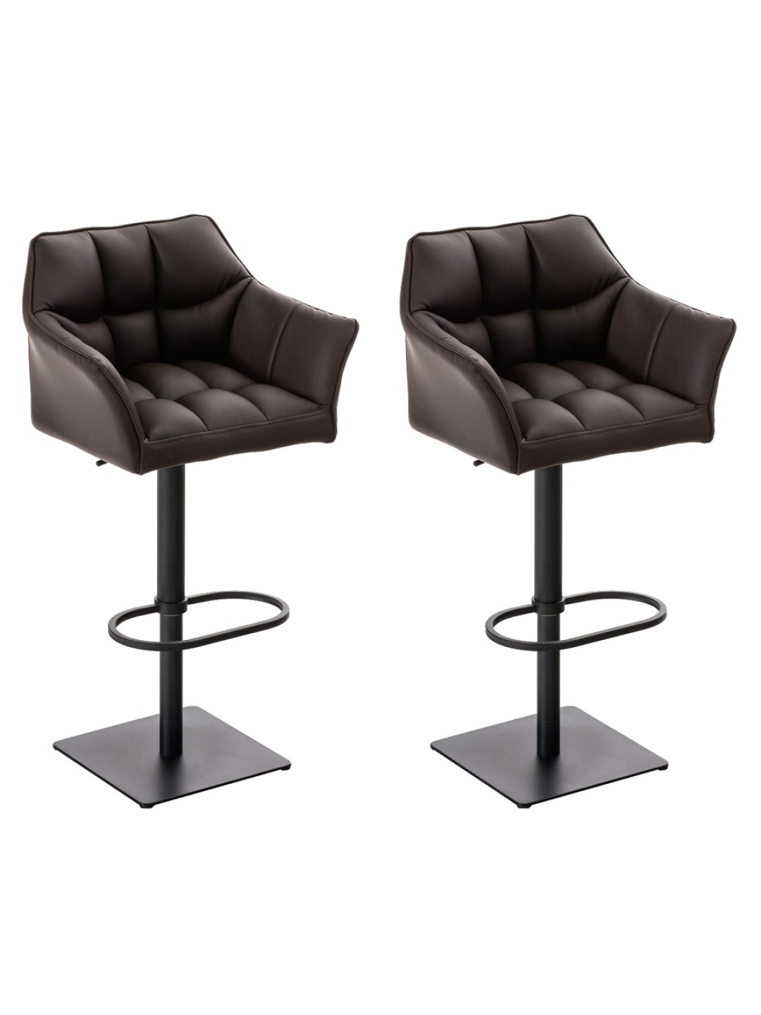 Set van 2 barkrukken Damaso kunstleer, bruin