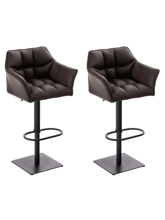 Set van 2 barkrukken Damaso kunstleer, bruin