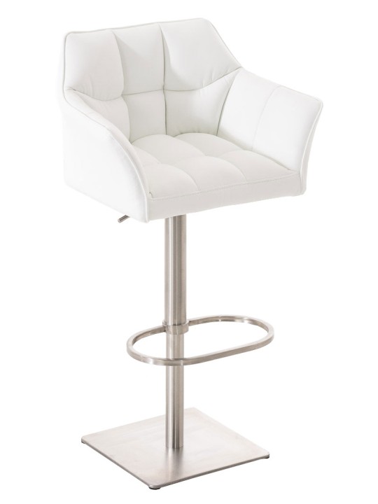 Set van 2 barkrukken Damaso kunstleer roestvrij staal, wit