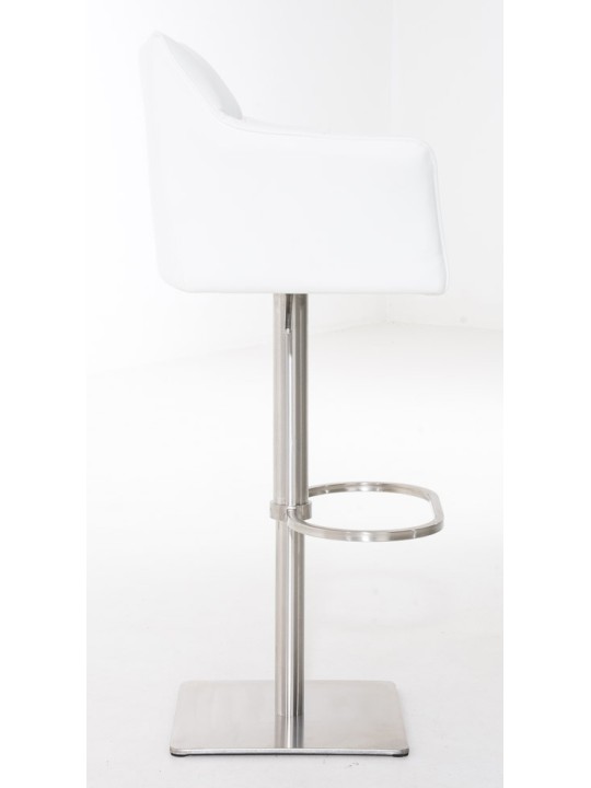 Set van 2 barkrukken Damaso kunstleer roestvrij staal, wit