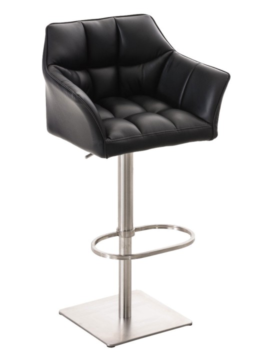 Set van 2 barkrukken Damaso kunstleer roestvrij staal, zwart