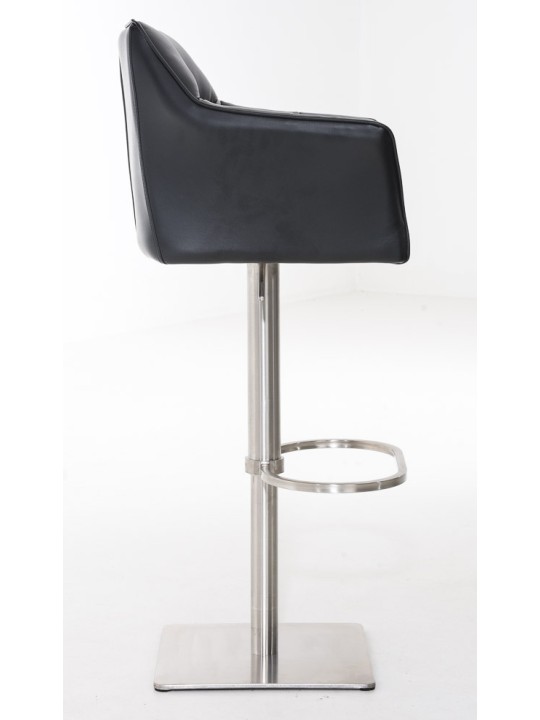 Set van 2 barkrukken Damaso kunstleer roestvrij staal, zwart