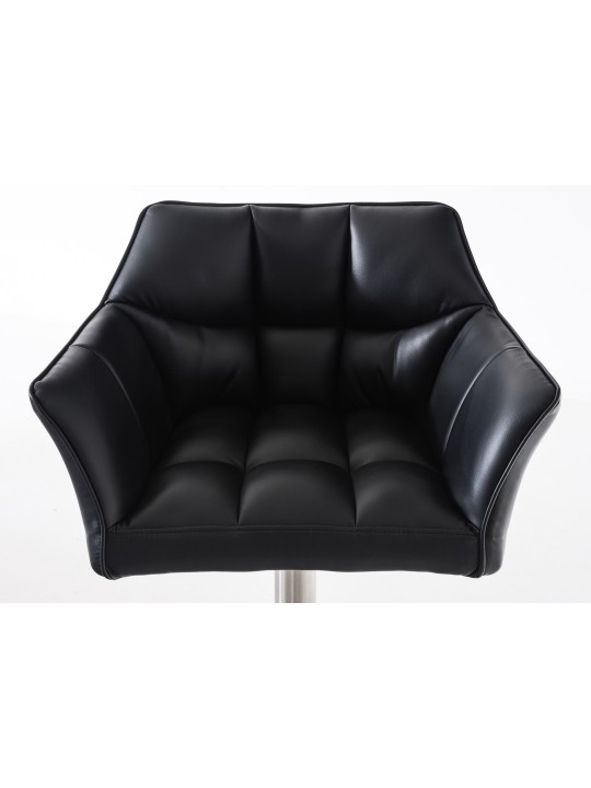 Set van 2 barkrukken Damaso kunstleer roestvrij staal, zwart