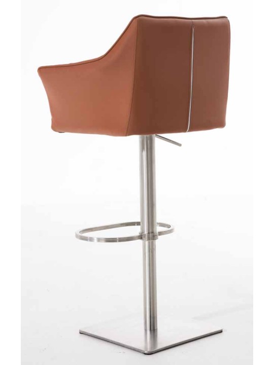 Set van 2 barkrukken Damaso kunstleer roestvrij staal, lichtbruin