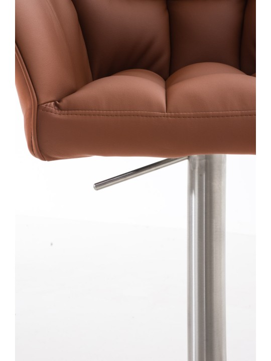 Set van 2 barkrukken Damaso kunstleer roestvrij staal, lichtbruin