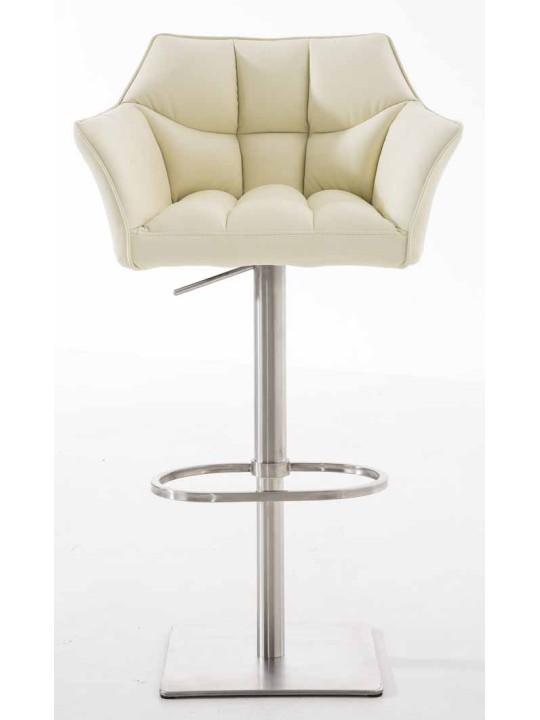 Set van 2 barkrukken Damaso kunstleer roestvrij staal, crème