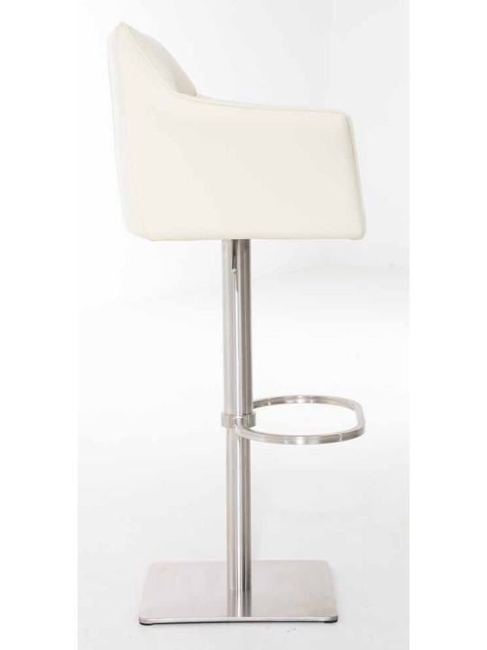 Set van 2 barkrukken Damaso kunstleer roestvrij staal, crème